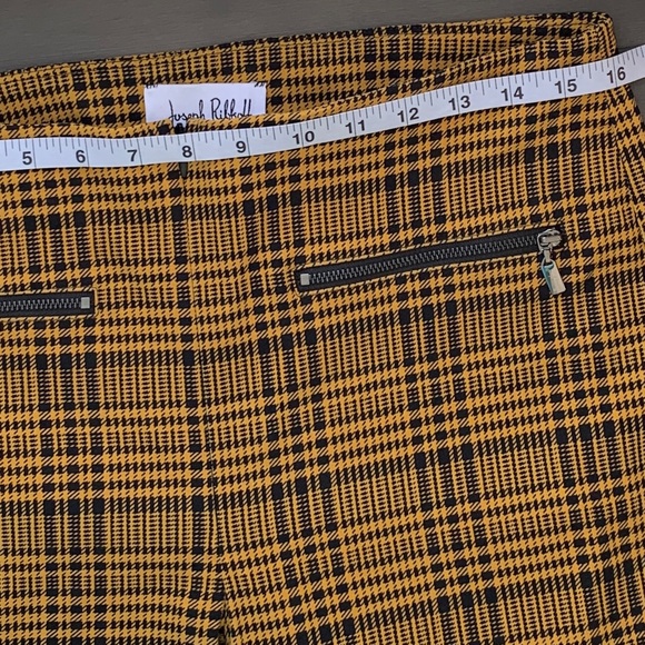 SIZE 12 EUC JOSEPH RIBKOFF CHECK ANKLE PULL ON PANT YELLOW BLACK - Picture 5 of 7